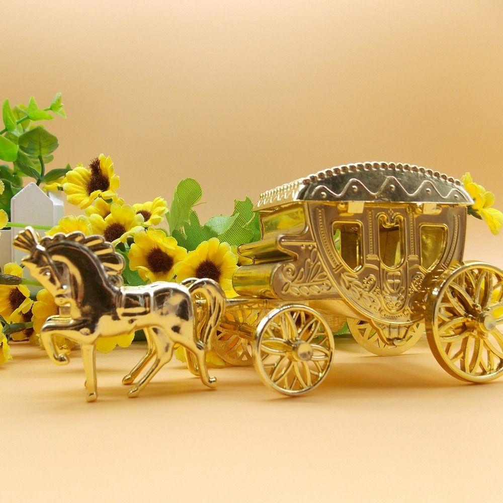 Plastic SmallCarriage Ornaments High-end Carriage Model European Style Carriage Candy Box Desk
