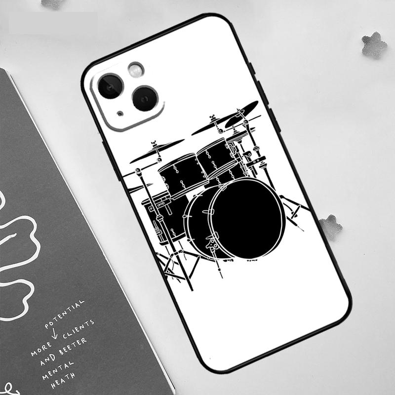 Чехол для телефона Apple iPhone 15 16 14 13 12 11 Pro Max Mini XR 15 16 Plus 16e с рисунком Музыкальный инструмент Барабан Защитная крышка