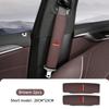 For Mitsubishi 1/2PCS Leather Car Seat Belt Protector Pad Shoulder Strap Cover Accessories Outlander Lancer Eclipse Mirage