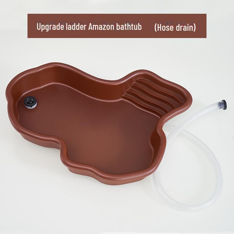 Бассейн с черепахами и черепахами: Полуводная ванна и увлажняющий ползущий декор для мест обитания домашних животных, идеальный ландшафтный домик для разведения животных.