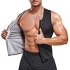 Men Sauna Suit Heat Trapping Zipper Sweat Vest for Gym Exercise Bodybuilding Tank Tops Workout Shirt Thermo Waist Trainer Slimming Body Shaper