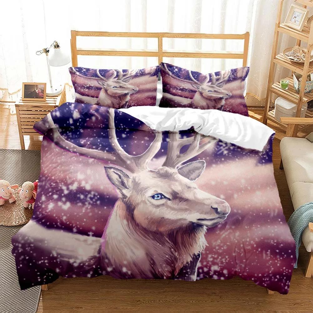 Milu Deer 3D Print Bedding Set Cozy Duvet Cover King Queen Twin Single Size Birthday Gift Boy Kid Bedroom Decoration