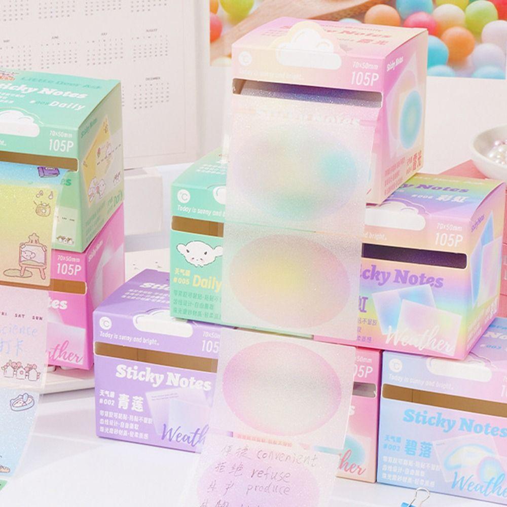 105Sheets/roll Pull-out Student Stationery Sticky Notes Transparent Color Planner Sticker