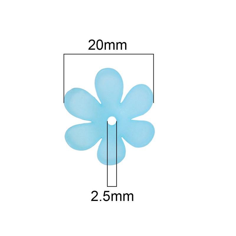 50 шт. акриловые бусины матовые однотонные шестилепестковые цветочные аксессуары для DIY ожерелье браслет серьги изготовление ювелирных изделий
