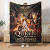 Freddie Mercury Print Flannel Blanket High Quality Warm Comfortable Cover for All Seasons Perfect for Gifts Home Decor