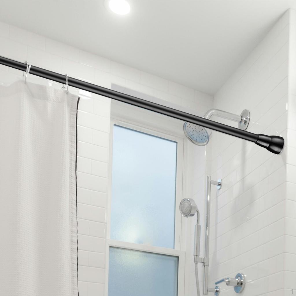 Telescopic Clothing Rod Adjustable Closet Hanger No Drill Curtain Pole Hanging