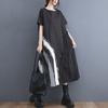 Plus Size Loose Dress Printing Women 2025 O-Neck New Summer Casual Style Shirt Dress Maxi