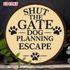 D Flat Round Sign for Dogs Featuring a Playful Design Perfect for Home Garage Dining Areas Or Cafes Measures Cm