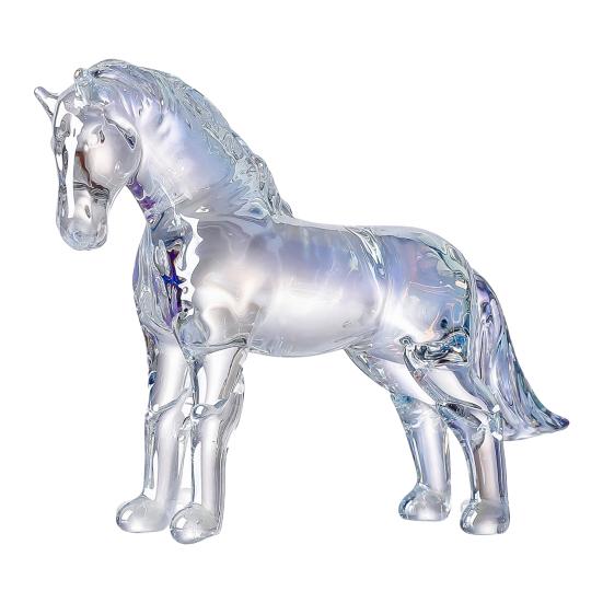 Маленькая прозрачная статуэтка лошади из искусственного хрусталя, коллекционная скульптура животного для декора гостиной, дома, офиса, стола