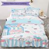 Lovely Cinnamoroll Theme 3PCS Bedding Set Fashion Anime Pattern Bed Linen Soft Comfortable Duvet Cover Set For Home Dorm Bedroom