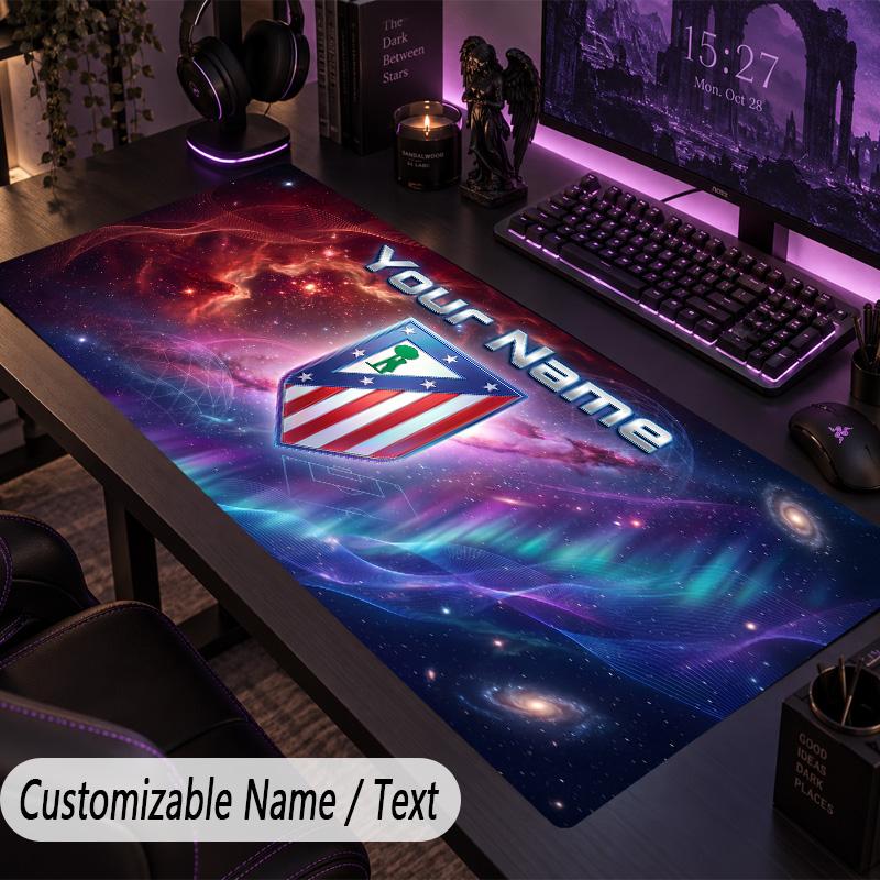 Custom Text Big Mousepad, Extended Desk Pad For Laptop Work GameAtletico Madrid FC