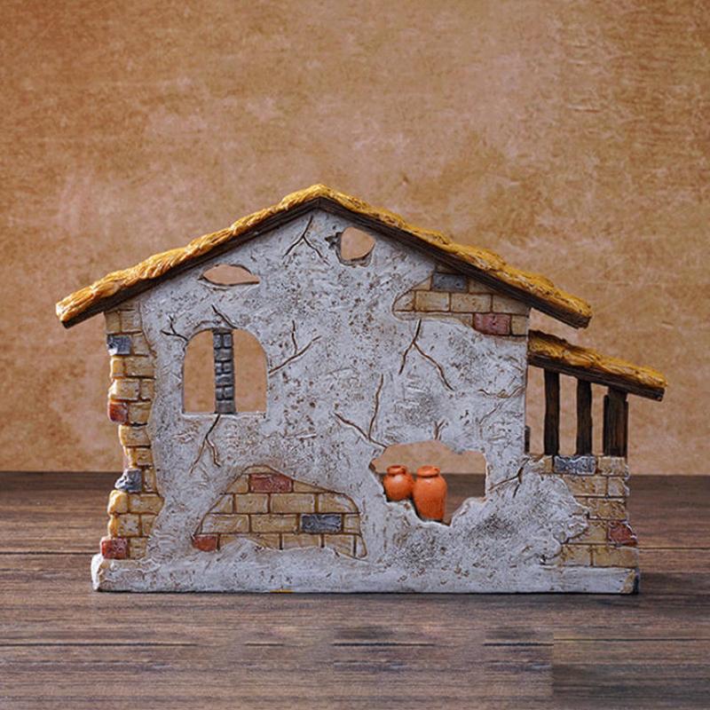 Рождественский хлев, дом, сарай, статуя, ясли, сцена, скульптура, украшение, полимерная фигурка, религиозный подарок, украшение, декор для рабочего стола