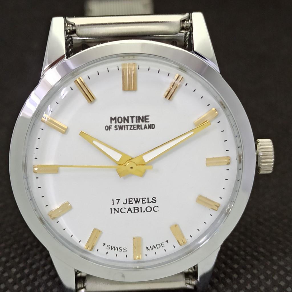 ВОССТАНОВЛЕННЫЕ ВИНТАЖНЫЕ МЕХАНИЧЕСКИЕ МУЖСКИЕ ЧАСЫ MONTINE OF SWITZERLAND 17J a285413-2