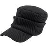 Ribbed Knit Cap with Loose Unisex Knit Newsboy Cap with Free Size Black Loo&c Men's Brim, Fit, Earmuffs, (56-64cm) -