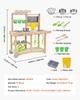VEVOR Mud Kitchen, Outdoor Mud Kitchen for Kids, Wood Outdoor Play Kitchens with Spoons, Sink, Sunshade Canopy, Swivel Wheels