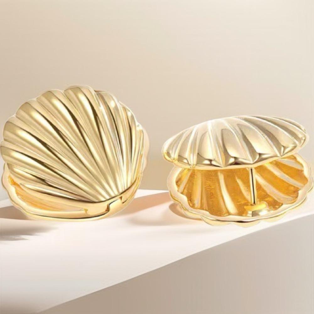 Irregular Beach and Ocean Vacation Earrings Vintage Shell Grain Earrings Shell Pattern Ear Buckle