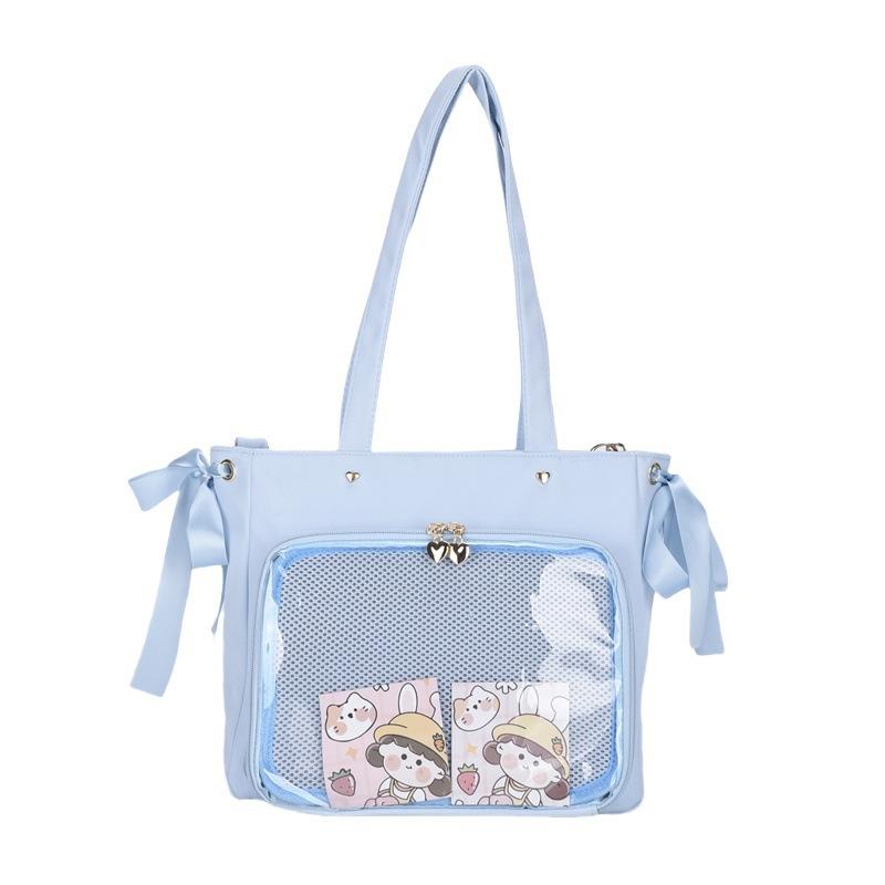 Новая Японская Харадзюку Сумка-тоут с лентами Ita Bag Большой вместимости Аниме Y2K Сумка для значков Ulzzang На одно плечо Через плечо Itabag
