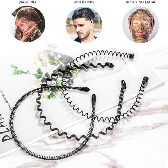 6 шт., мужская повязка на голову, высокая эластичность, противодеформируемая, не падающая, противоскользящая, небьющаяся, волнистая, обруч для мытья лица, повязка для волос, товары для дома