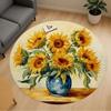 1 шт. Ваза с подсолнухами Круглый коврик для стула Офисный ковер - Нескользящий, Напольный коврик для офиса, спальни, Идеальный подарок для декора дома p0105110