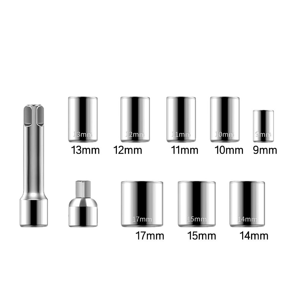 Electric Ratchet Wrench Set 500N.M Cordless 3/8" Power Impact Tool Sockets Kit For DEWALT Battery Car Repair Right Angle Wrench