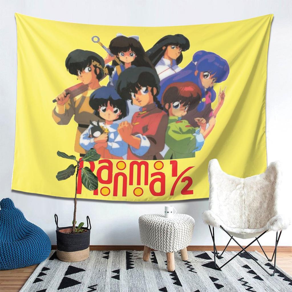 Ranma  Saotome Pig Girls Tapestry Decor Art Aesthetic Tapestries for Living Room Bedroom Home Wall Cloth Wall Hanging
