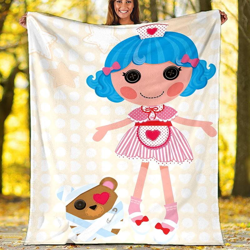 1 шт. Плед Lalaloopsy1 - Цифровая печать, Полиэстер, Уютный для всех сезонов, Идеально подходит для улицы, Кемпинга и Путешествий
