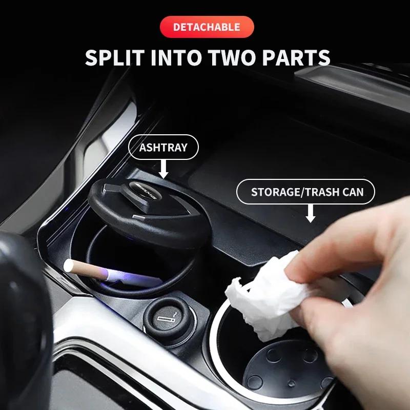 Автомобильная наклейка 1 шт. Светодиодная автомобильная пепельница Пепельница для сигар Хранение монет Чашка для Mercedes Benz AMG A180 A200 A260 W203 W210 W211 W204 C E S