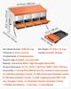 Chicken Nesting Boxes, 4 Compartments, with Support Legs, Easy Egg Collection, Galvanized Steel and High-Strength Plastic, Roll Away Nesting Boxes for