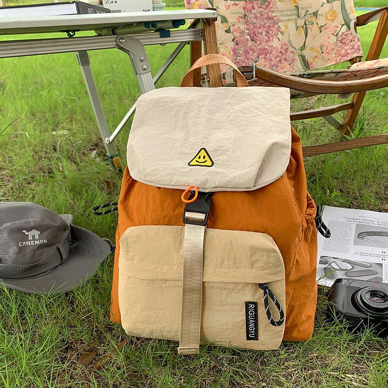 Повседневные Уличные Дорожные Мужские и Женские Рюкзаки Большой Вместимости Простые Контрастные Цвета Стиль Арт-колледжа Студенческие Рюкзаки