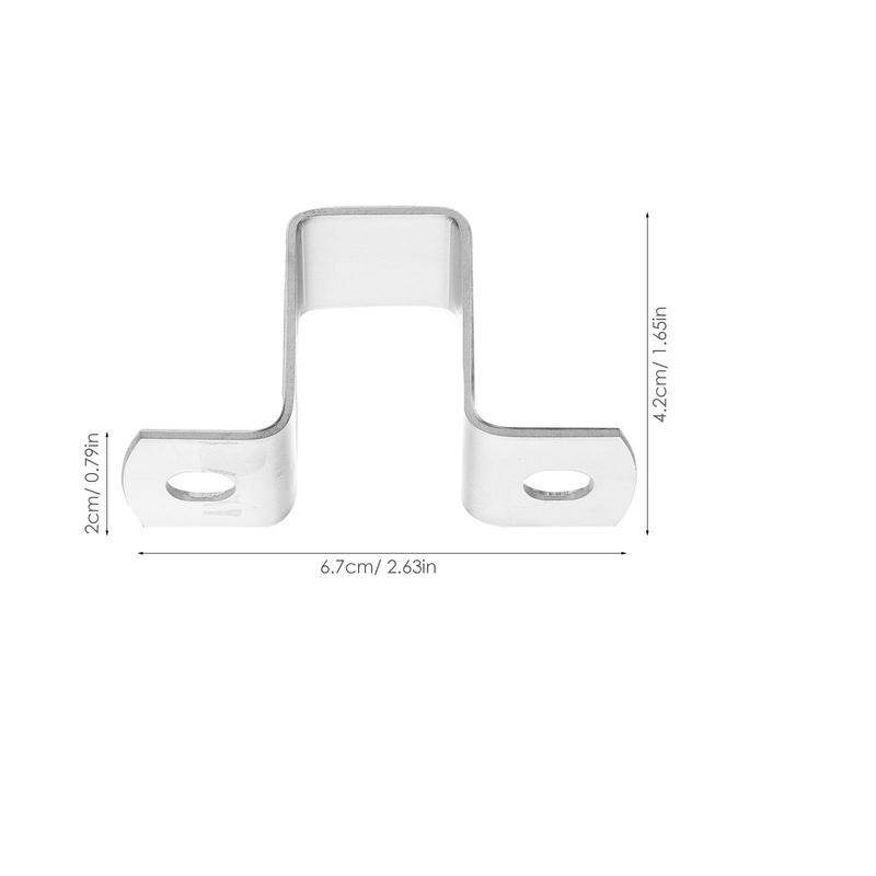 6Pcs Stainless Steel Tube Clamps U Shaped Brackets Mounting Clips For Door Closing Hardware Pipe Woodworking