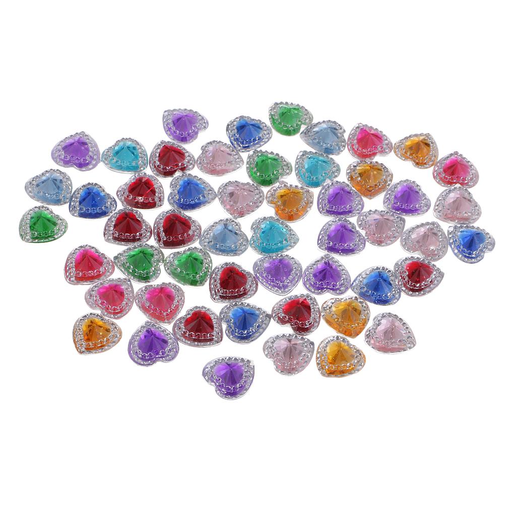 Стразы в виде сердечка. 50 шт. 12 мм