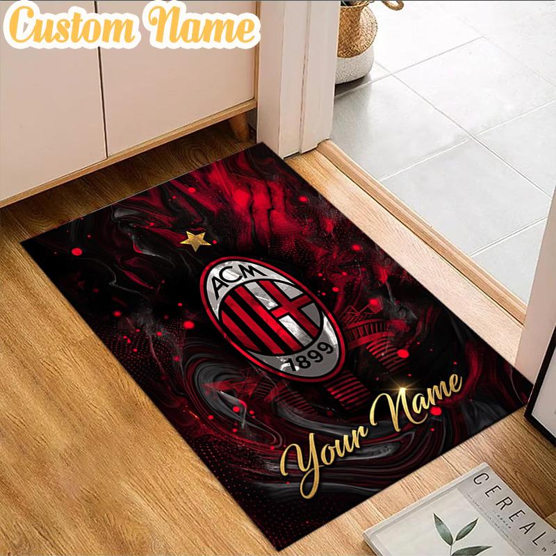 Custom Name Milan Football  Rug, Office Rug, Chair Rug, Carpet for Living Rooms, Doormat Game Rug Home Decor Christmas Gifts