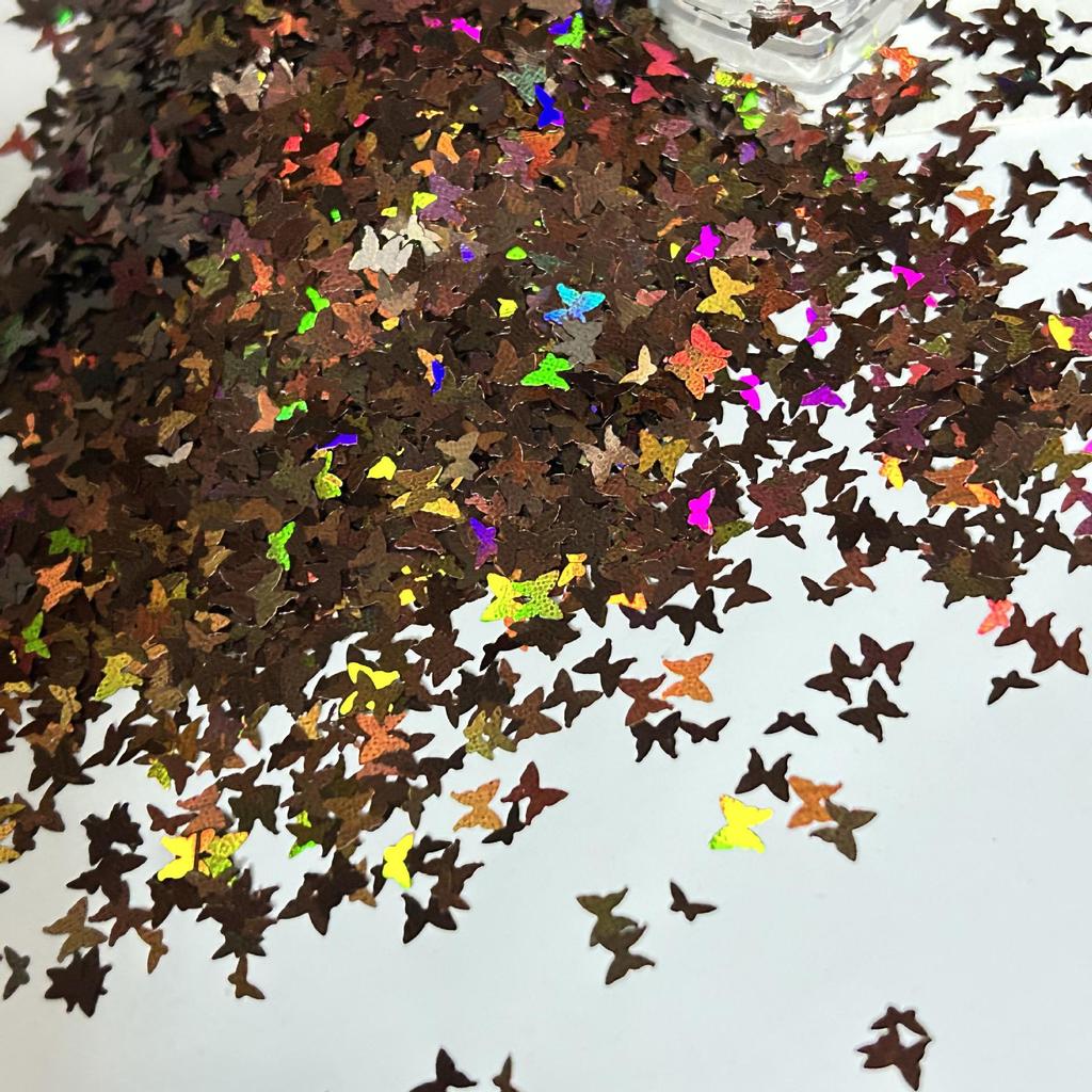 Голографические наклейки для нейл-арта с блестками в виде бабочек и хлопья для DIY-творчества