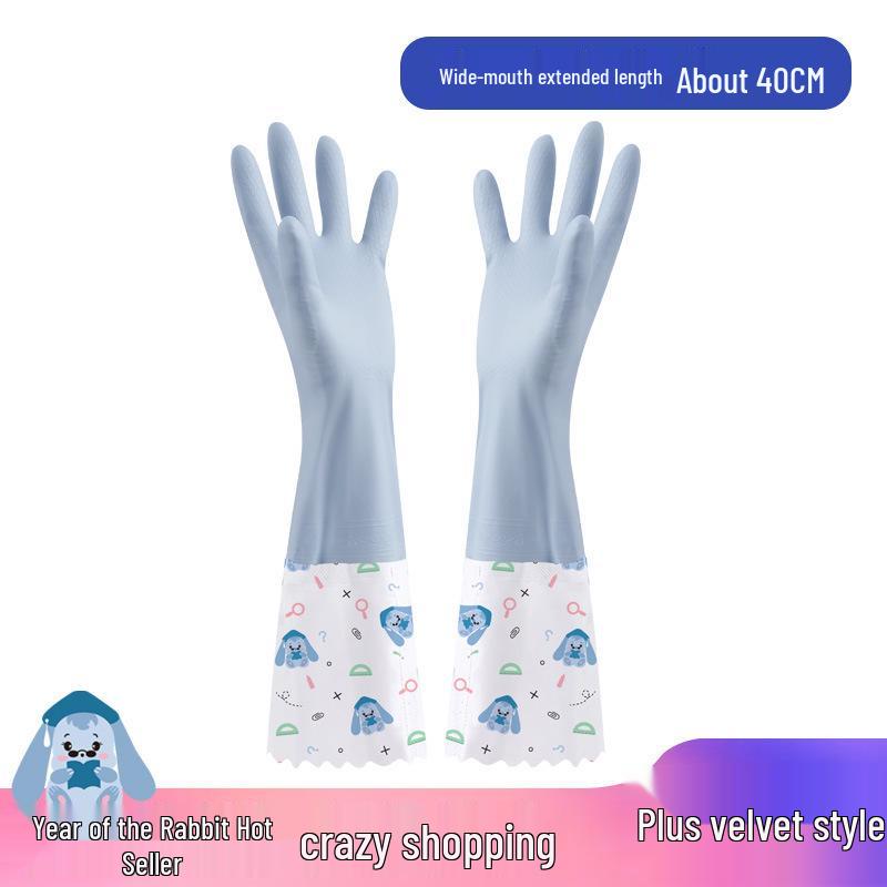 Резиновые перчатки для мытья посуды с флисовой подкладкой - Очень толстые, водонепроницаемые и теплые для использования на кухне или в прачечной