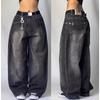 VibeStreet Американская мода Новые Черные Старые Стиранные Дырявые Мешковатые Джинсы Женские Y2K Винтаж Панк Мода Повседневные Универсальные Брюки с Высокой Талией и Широкими Штанинами