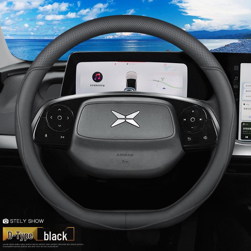Натуральная кожаная оплетка на руль для 2021 XPeng P7/G3/P5, Ультратонкая, Всесезонная.