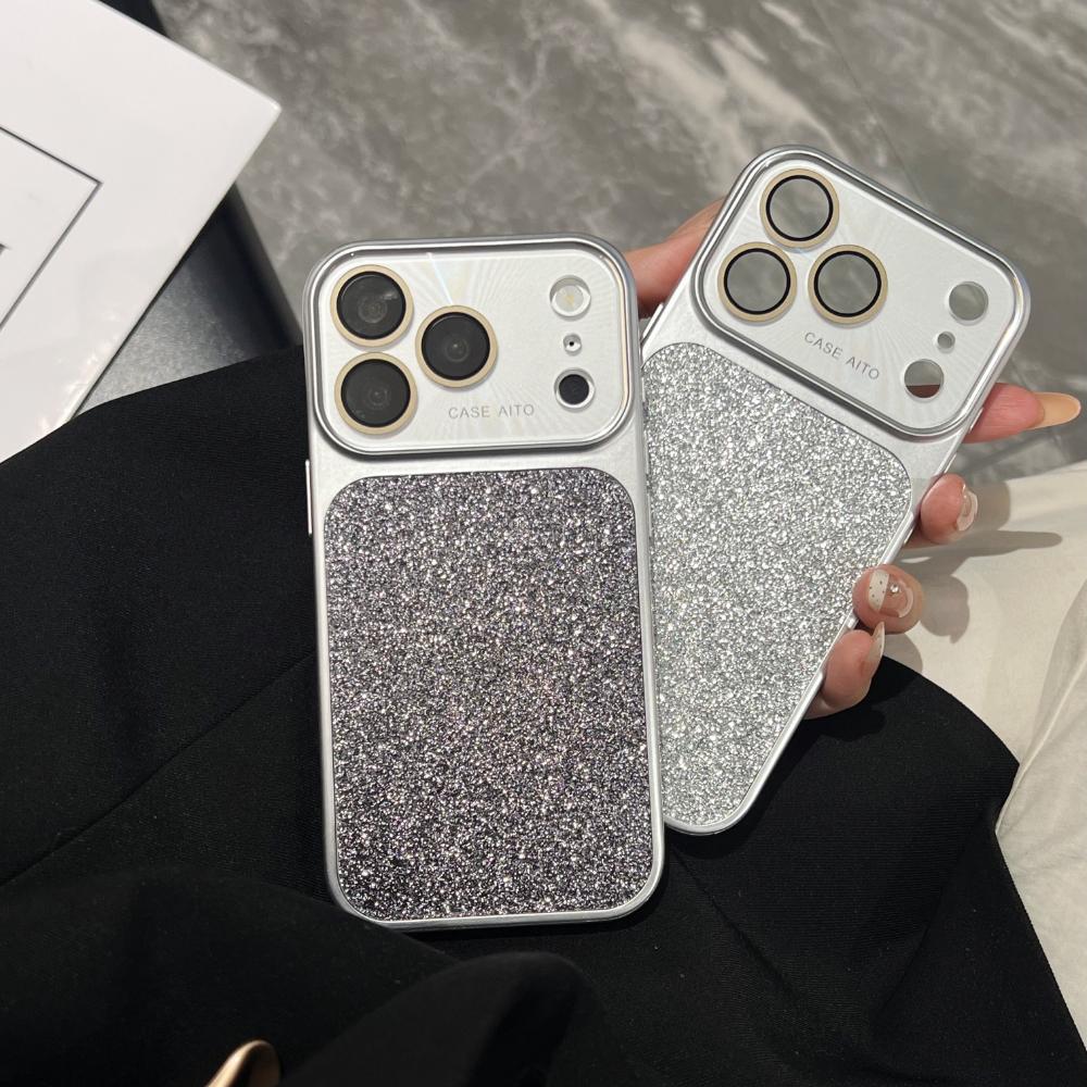 Блестящий чехол-бампер с защитой объектива для iPhone 17 16 1 14 13 Pro Max, противоударный