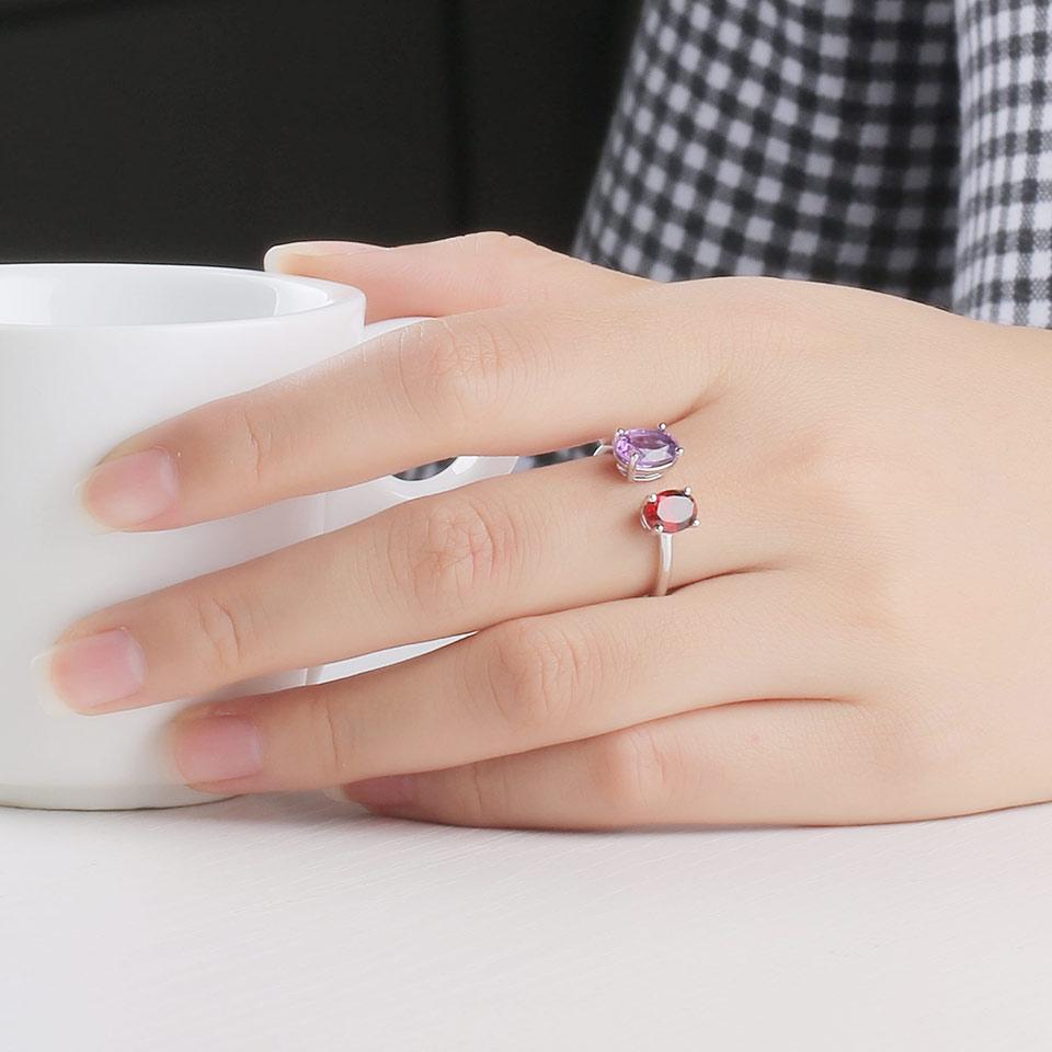 Umcho 10.7ct Natural Amethyst Garnet Ring