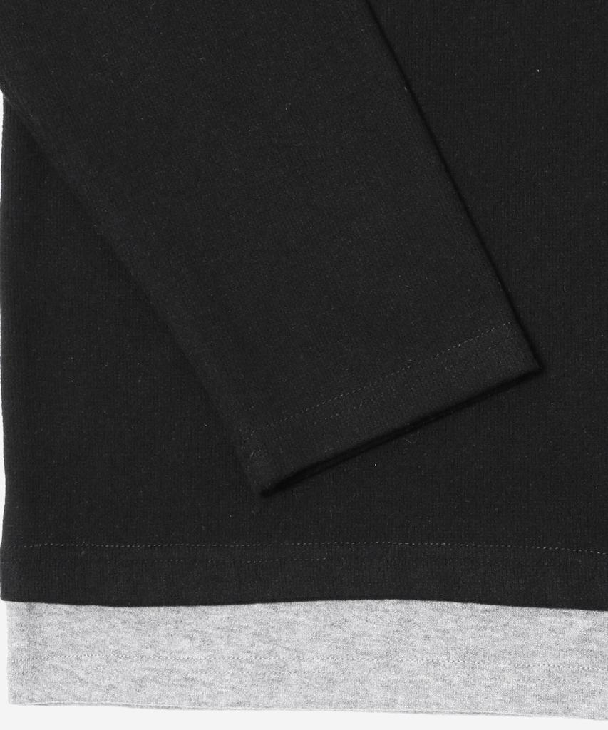 Мужская футболка-henley с двойным воротником ADHOC (черный) (Hc8Lt06)