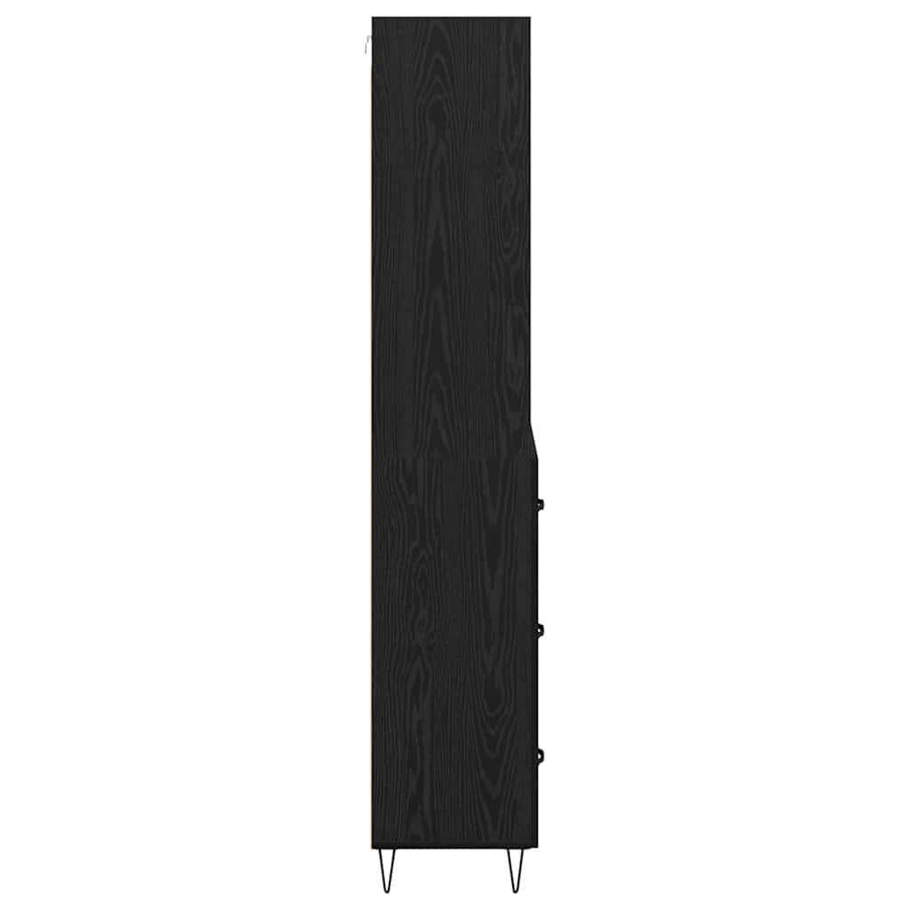 Highboard 2 pcs Black Oak Effect Wood Based Panel