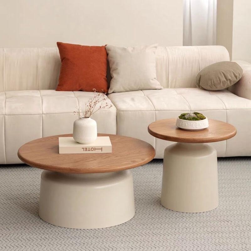 Dundru Cream Style Nordic Round Coffee Table Set