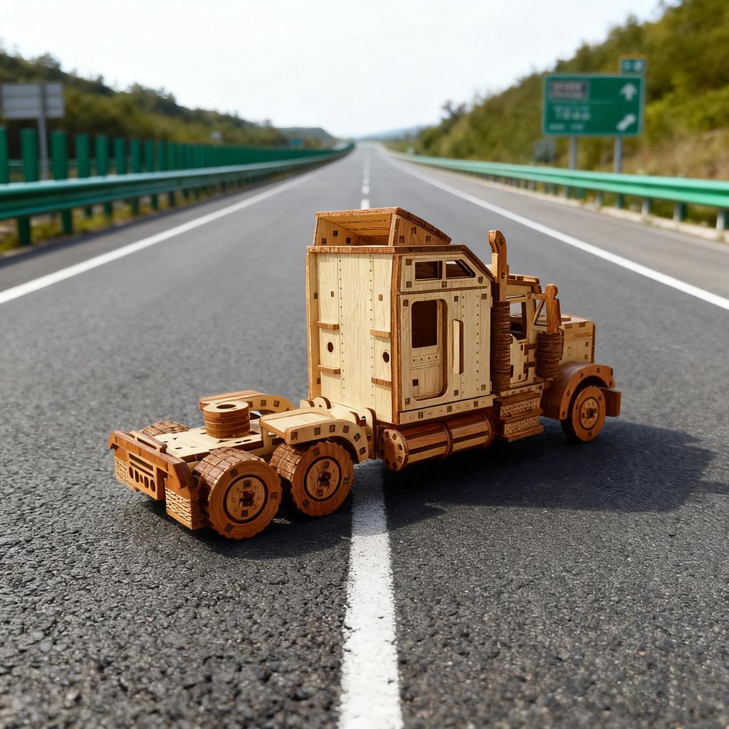 Сделай сам Американский Грузовик, 3D Деревянная Пазл-Конструктор, Набор для Рукоделия, Ручная Сборка Модели, Интерактивное Занятие, Украшение Стола, Подарок на День Рождения или Рождество