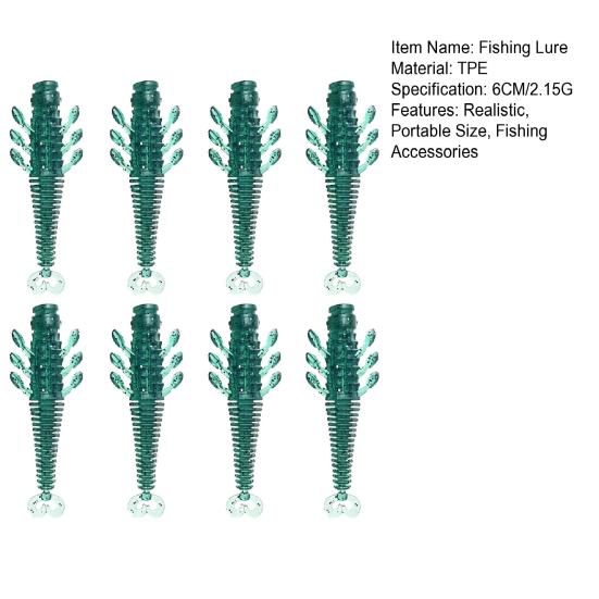 8Pcs/Set 6CM/2.15G Soft Shrimp Lure Realistic Bionic Colorful Scorpion Shrimp Floating Artificial Shrimp Bait Freshwater Saltwater Snakehead