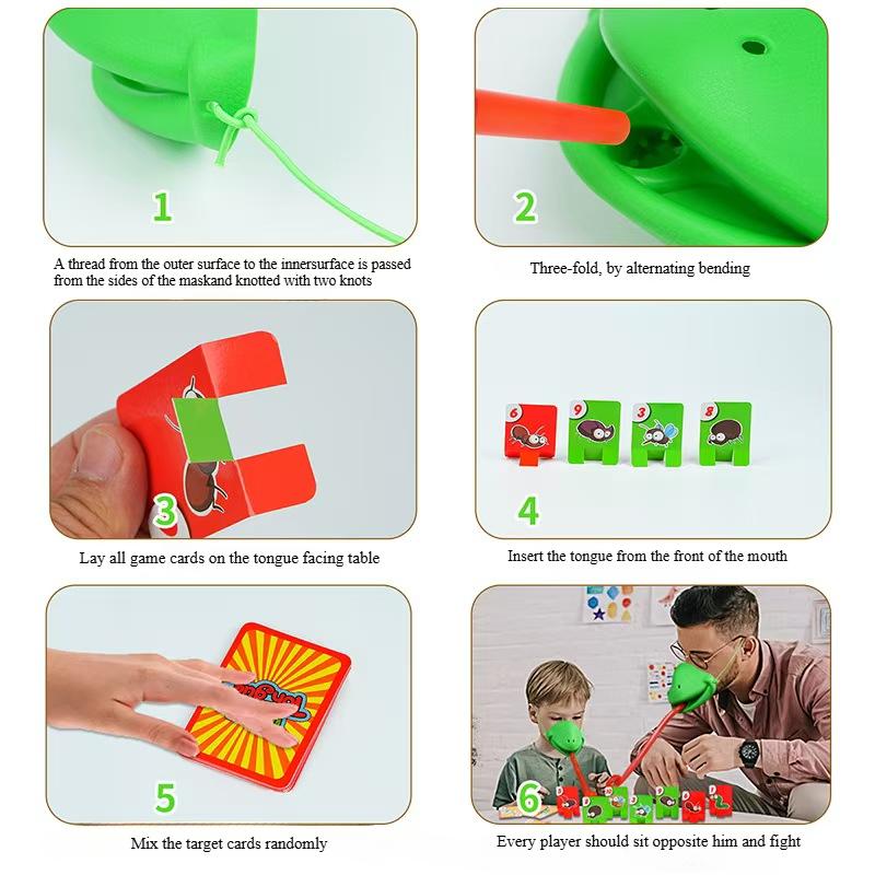 Детская маска Боевая игра Лягушка Хамелеон Язык Плевок Соревнование Крокодил Укус пальца Интерактивная игрушка для родителей и детей