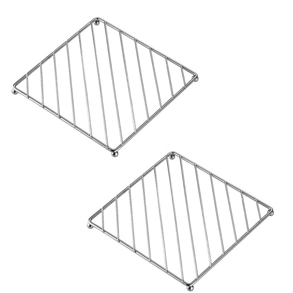 2 шт. Практичная квадратная подставка под горячее, держатель для кастрюли, термоизолированные подставки под горячее, защита от ожогов, нержавеющие, утолщенные кухонные инструменты, подставка, обеденный стол