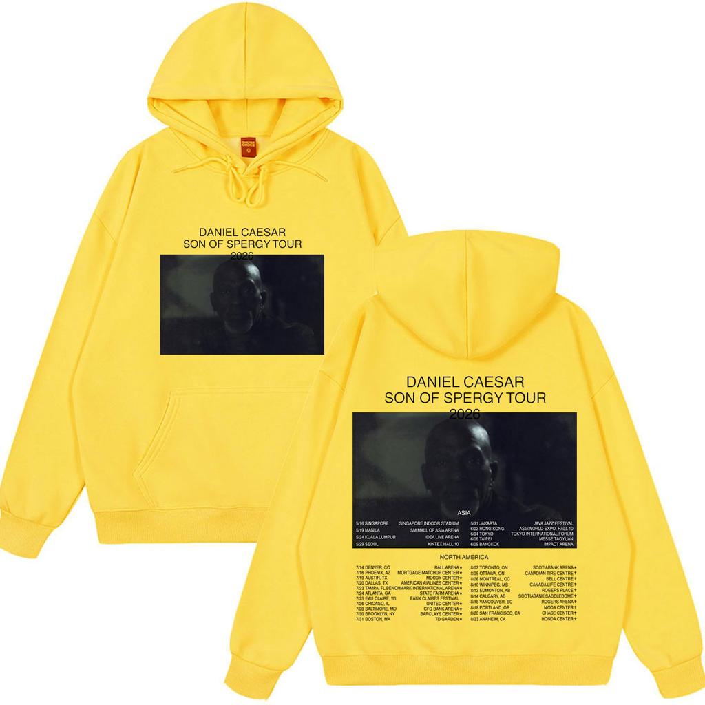 Худи с принтом Daniel Caesar Son of Spergy Tour Мужское Женское Винтажный Свитшот Длинный Рукав Повседневный Харадзюку Пуловер