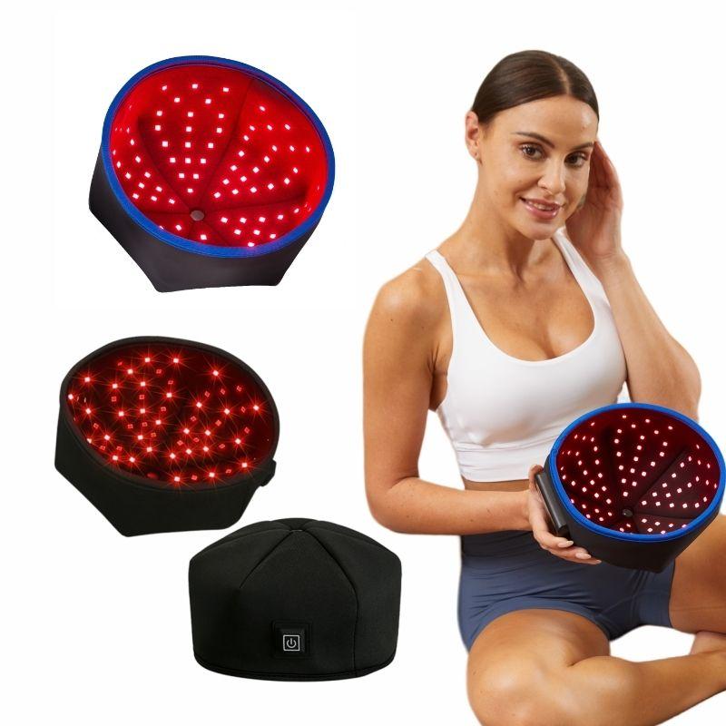 GYMMAX 120 LEDs Red Light Therapy Hat 660nm 850nm Dual Wavelength Wearable Cap 20-Minute Timer Neoprene 2in1 120 Beam Angle
