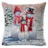Christmas Snowman Pillowcase Living Room Decoration Linen Pillowcase New Year Santa Claus Christmas Sofa Cushion Cover