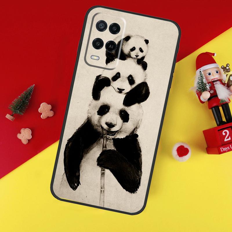 Чехол с рисунком панды, милого медведя, для Oppo A80 A60 A40 A15 A16 A17 A57 A94 A74 A54 A76 A96 A18 A38 A58 A78 A98 A6 A5 Pro