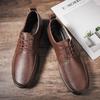 Brand Man Leather Shoes Rubber Sole Casual Oxford Size 37-45 Men's Office Business Dress Flats Mens Split Leather Wedding Shoes